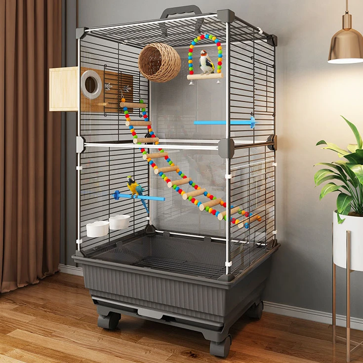 【四面防溅粮】新型鸟笼子家用牡丹小大号虎皮画眉八哥防溅玄凤鹦鹉