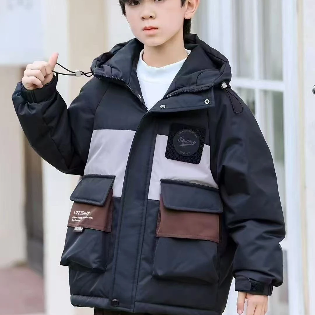 【晶秋】派克中长款加厚工装外套男女儿童保暖冬款外套