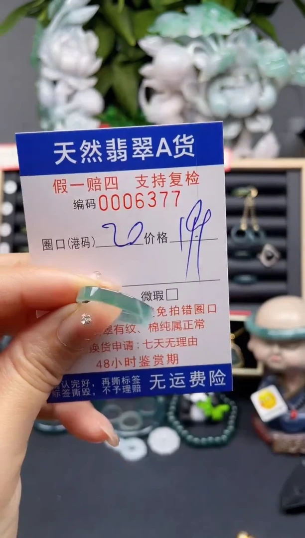 翡翠戒指未镶嵌20*6377