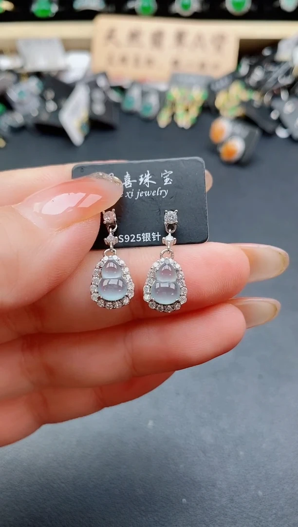 银S925镶嵌戒指翡翠1