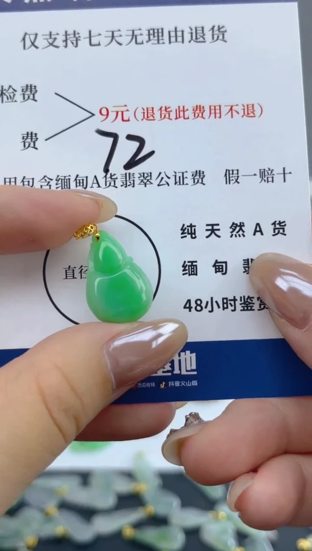 颈饰18K金镶嵌翡翠天然A货翡翠