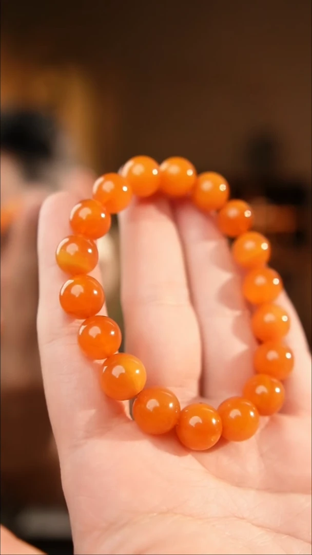 琥珀颈饰未镶嵌11+蜜蜡手串