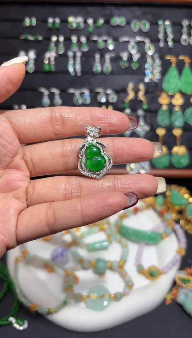 【闪购商品】翡翠颈饰银S925镶嵌蛋面/支持复检/一件