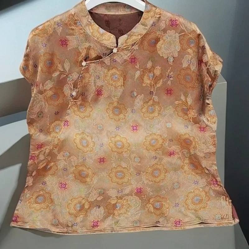 531【宝相花】重磅香云老料透气花萝国风气质时尚高级女装短袖