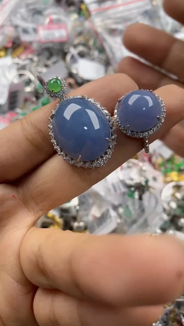 银S925镶嵌戒指翡翠小****?111                 10