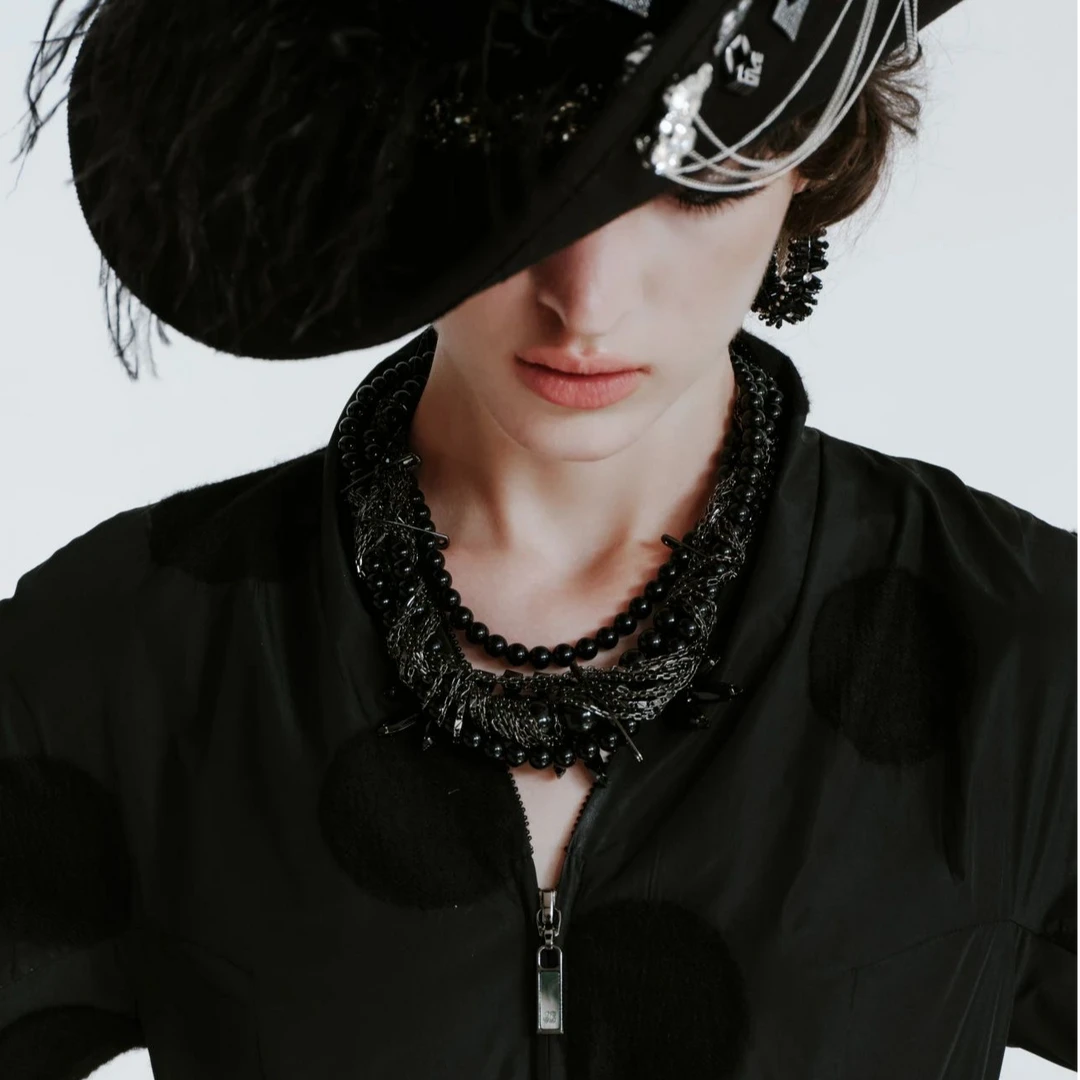 铜仿水晶项链 limil/丽米儿气质小众叠戴项链990013