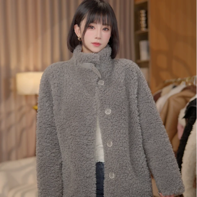 双排扣百搭女加厚女装韩系短外套小香风设计师中长款