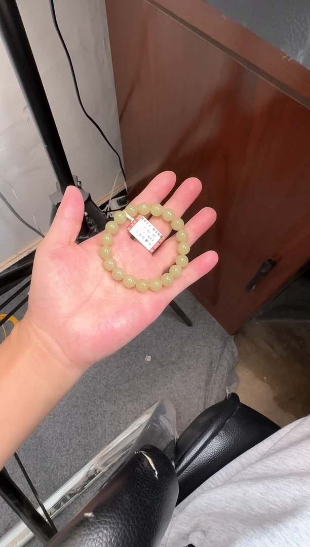 手串未镶嵌和田玉若羌黄口卡10手串（产地直发）