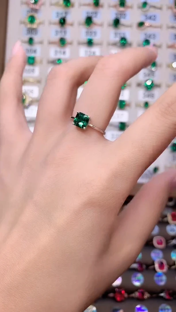 戒指透辉石银S925镶嵌银色6