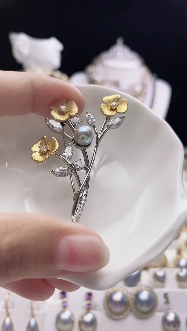 未镶嵌胸针海水珍珠海水真多麻珍珠胸针