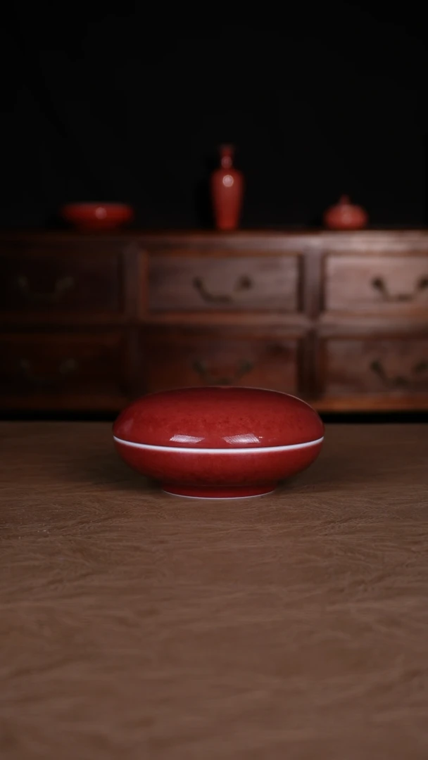 瓶豇豆红景德镇纯手工陶瓷