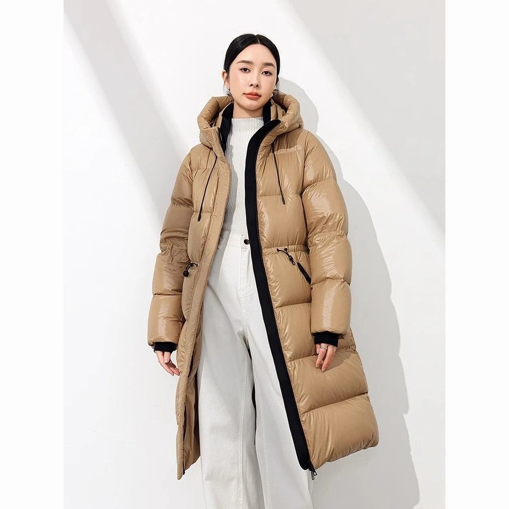 新款羽绒服女2025年中长款收腰显瘦连帽加厚外套抗寒保暖时尚女款