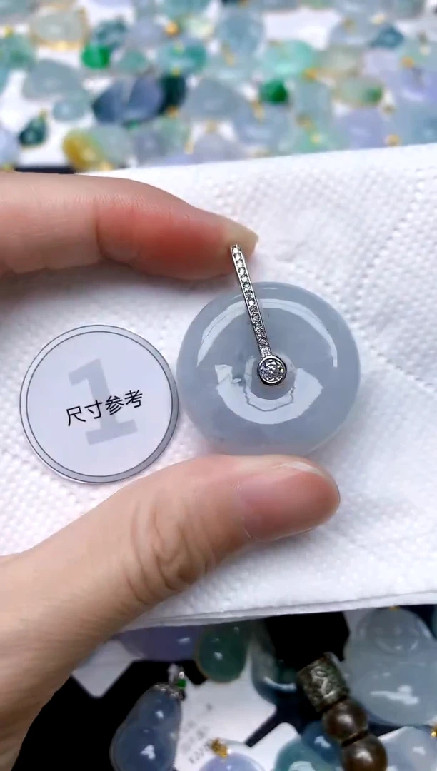 颈饰银S925镶嵌翡翠天然A货翡翠