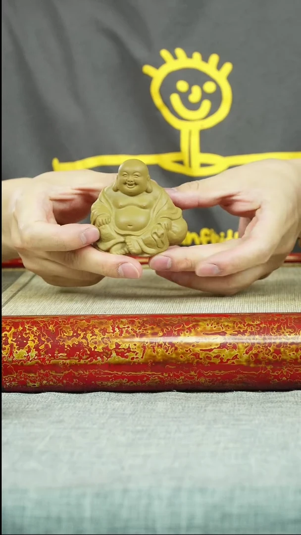 茶壶紫砂弥勒佛 段泥 茶宠