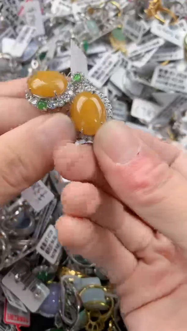 银S925镶嵌戒指翡翠2222----2