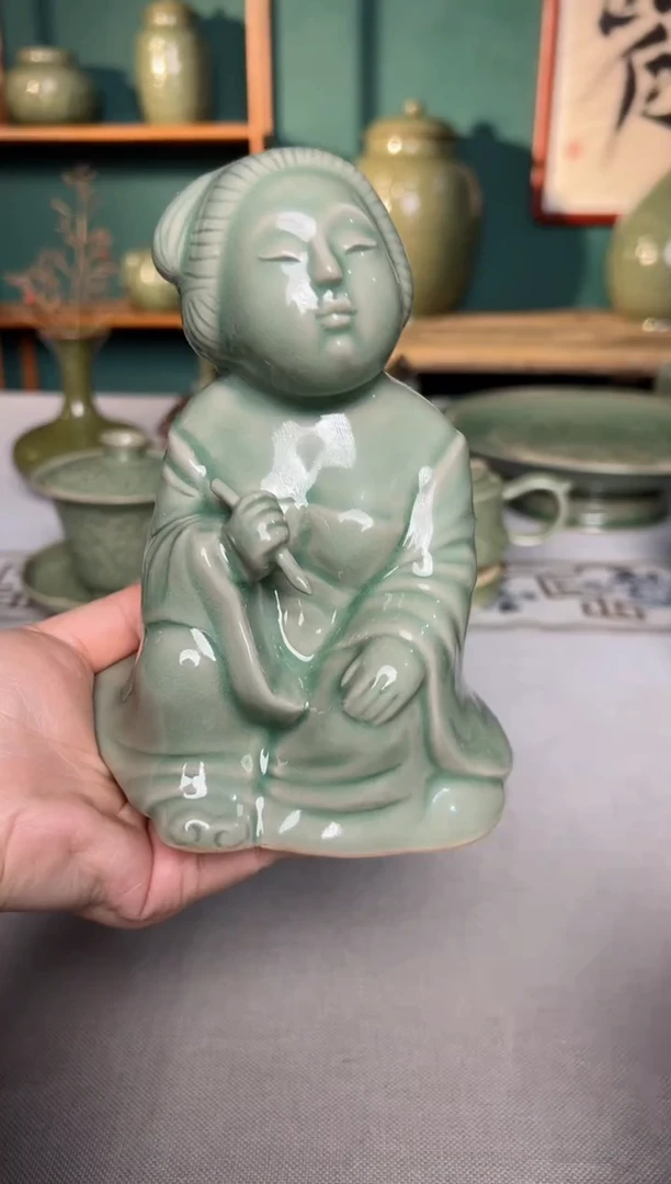 【闪购商品】其他耀州窑青釉唐人摆件画