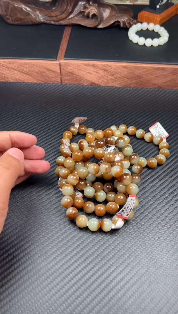 手串未镶嵌和田玉若羌微色差卡12Lm多样性发货拍一发一