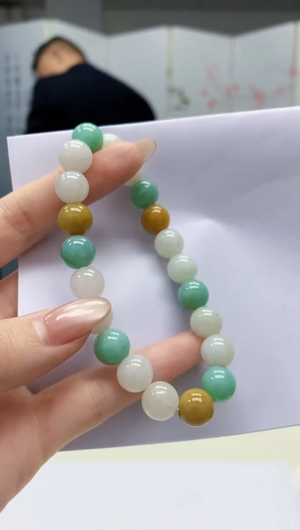 【闪购商品】定制翡翠未镶嵌4969jw-毛货手串79