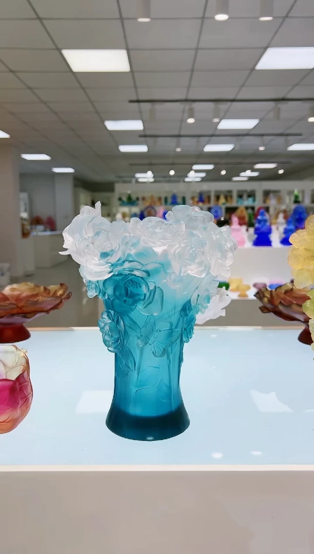 【闪购商品】茶宠古法琉璃山茶花花瓶