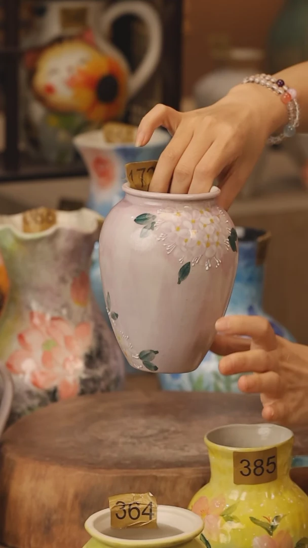 陶瓷172景德镇设计师手作花器摆件侘寂风