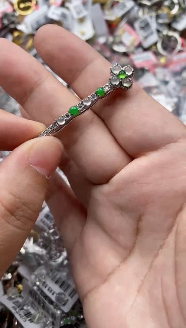 【闪购商品】翡翠戒指银S925镶嵌55555---4