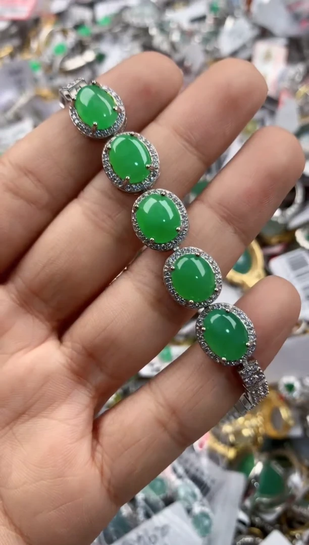 银S925镶嵌戒指翡翠4444-----5