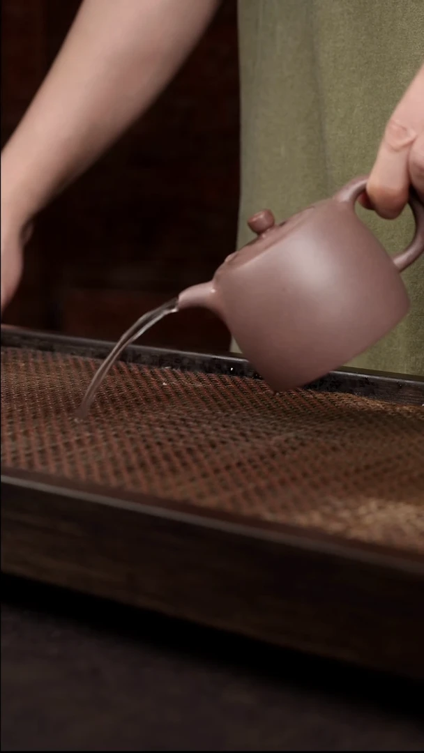 茶壶紫砂桃花泥井栏  紫