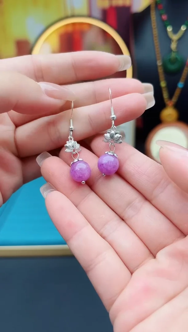 玛瑙/玉髓耳饰银S925镶嵌401000