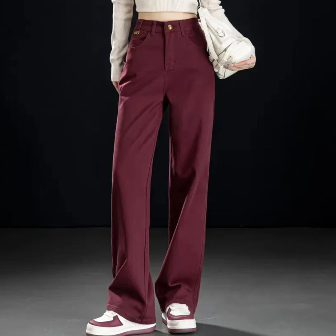 五色秋季高腰显瘦窄版直筒裤女百搭时尚百搭夏季Q056