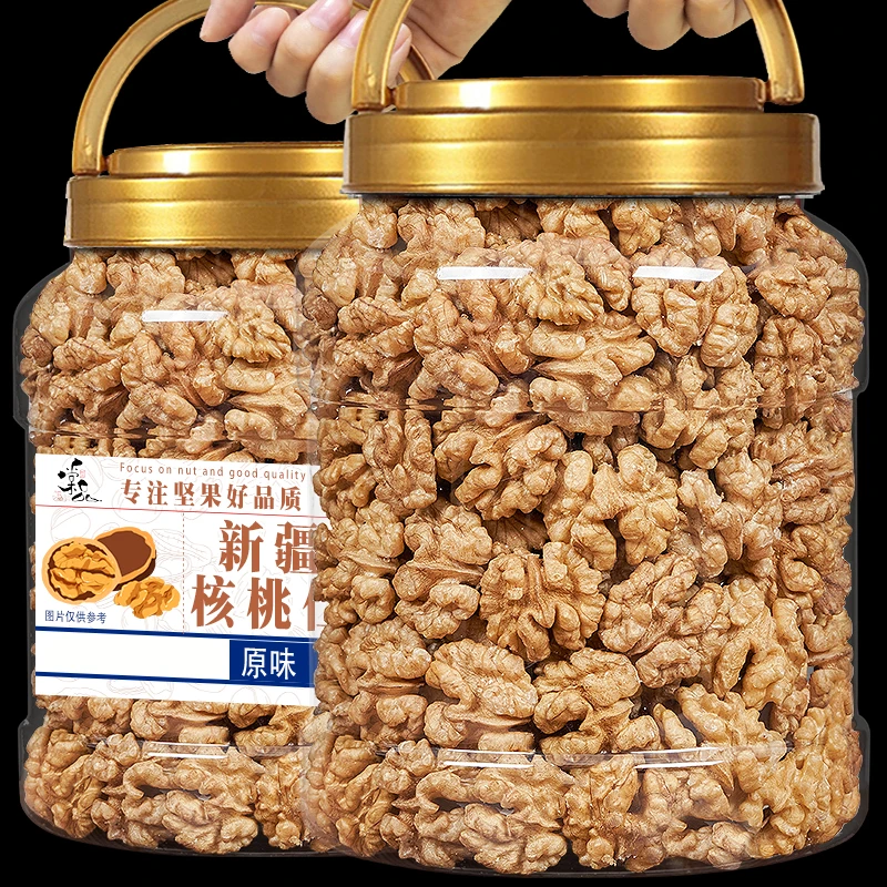 棠品大核桃仁新货500g罐装原味烘焙坚果零食生熟核桃肉批发年货
