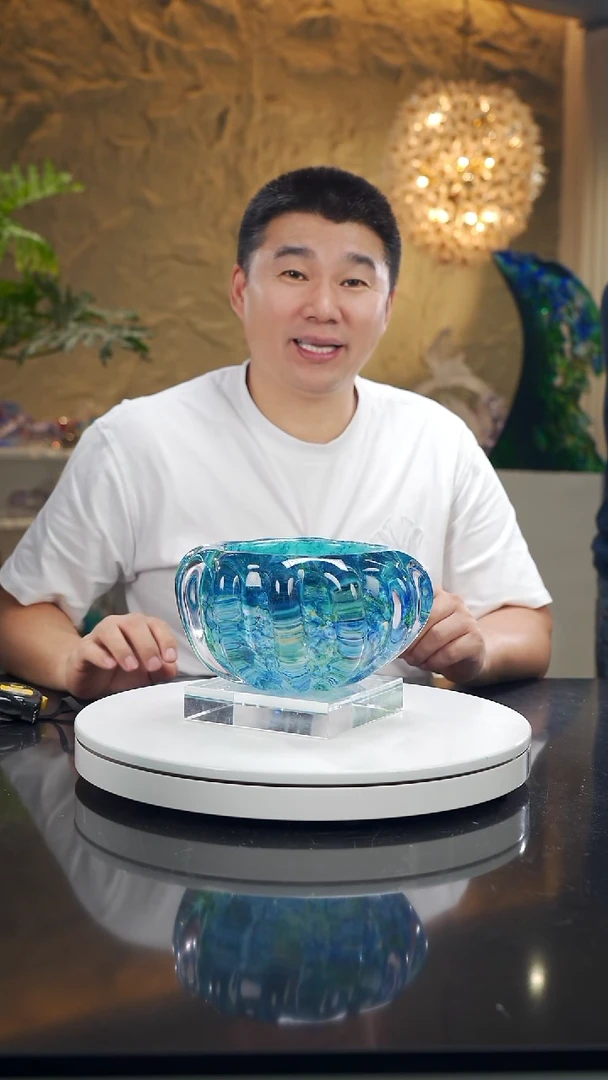 摆件福利蓝色莫奈果碗