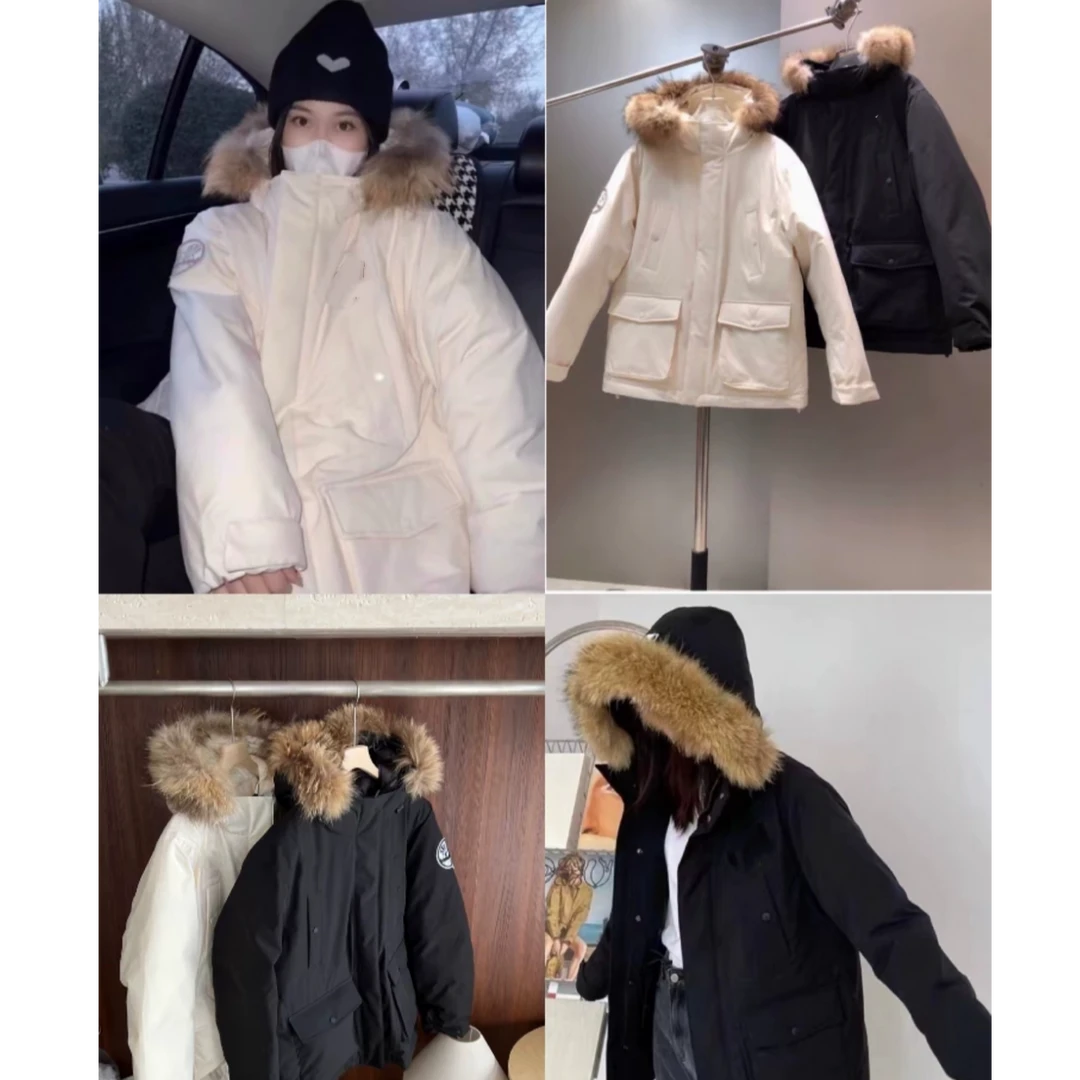 【直播】新款羽绒棉冬季加厚工装男女同款连帽毛领保暖情侣外套韩版