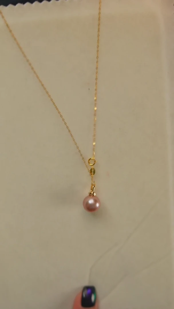 吊坠(赠链)银S925镶嵌淡水珍珠紫珠吊坠