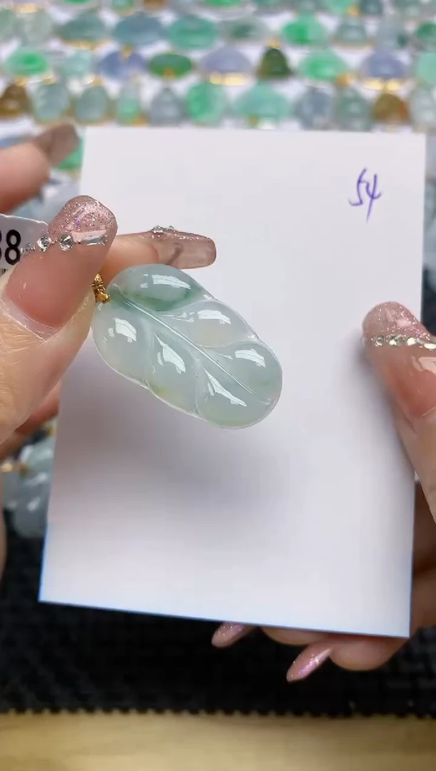 【闪购商品】翡翠颈饰18K金镶嵌天然A货翡翠 54