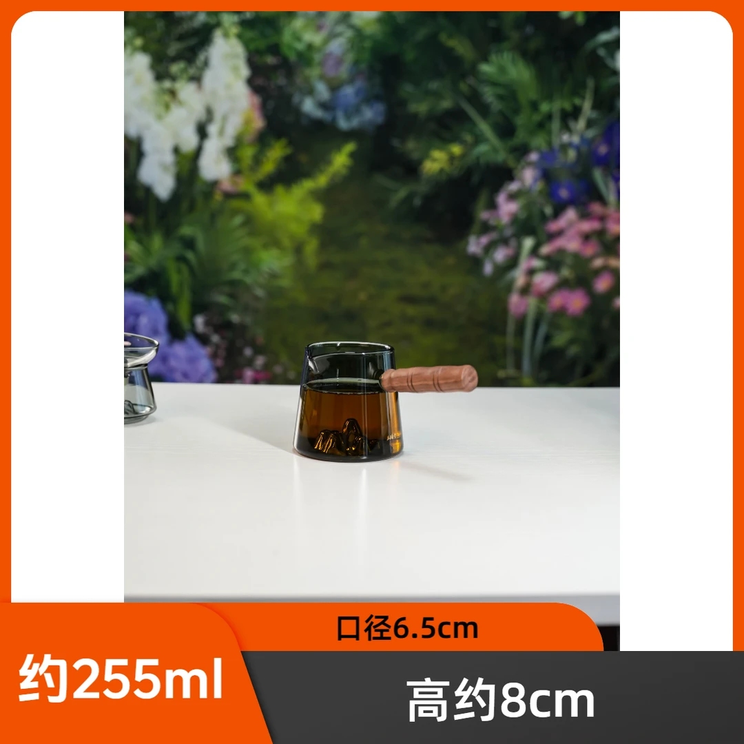 公道杯高硼硅玻璃 赠送滤茶器 可煮茶 可泡茶 造型简约 木制把手