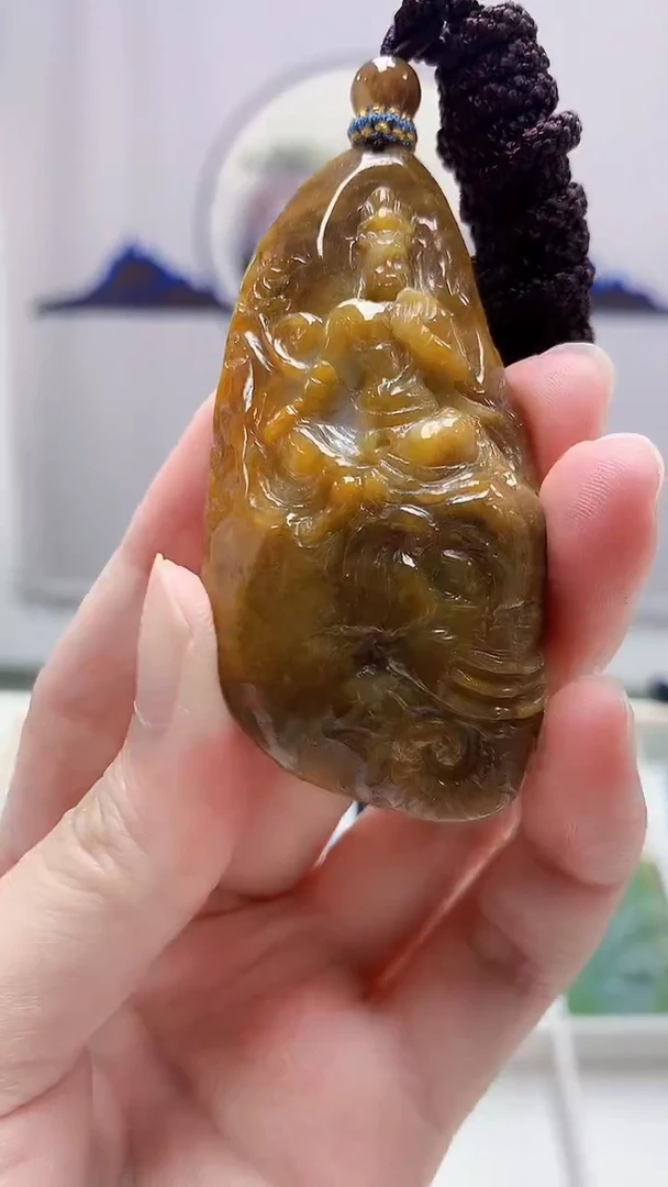 未镶嵌定制翡翠4917zm-毛货挂件普贤82