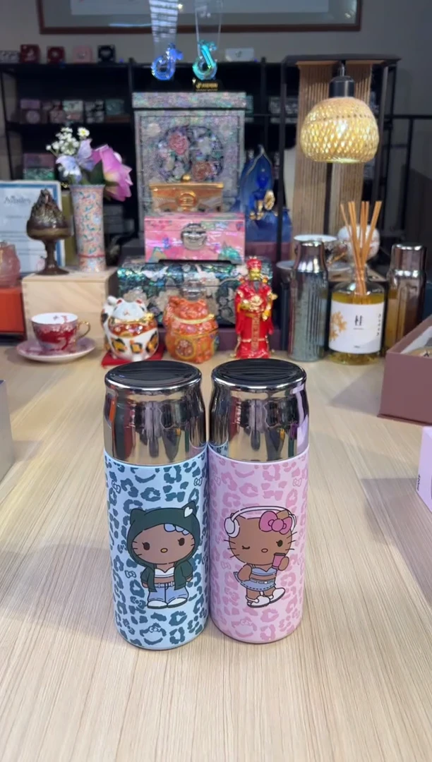 35好物满仓豹纹KITTY保温杯（粉/蓝）