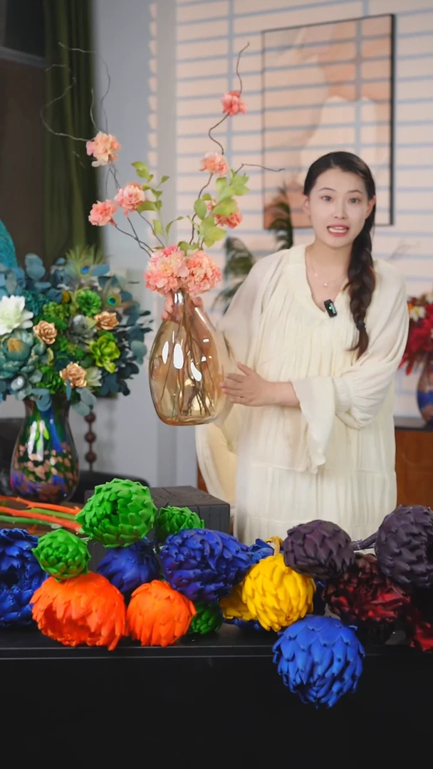 永生花搭配带瓶子