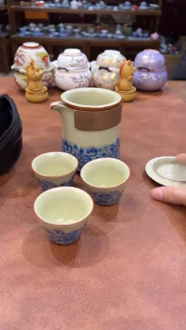 真的很便宜会开片的旅行茶具
