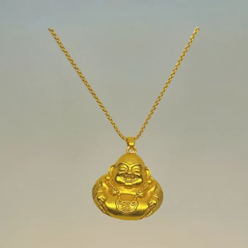 【闪闪甄选】 精美笑面佛公合金佛公吊坠赠合金链【赠礼盒】A036