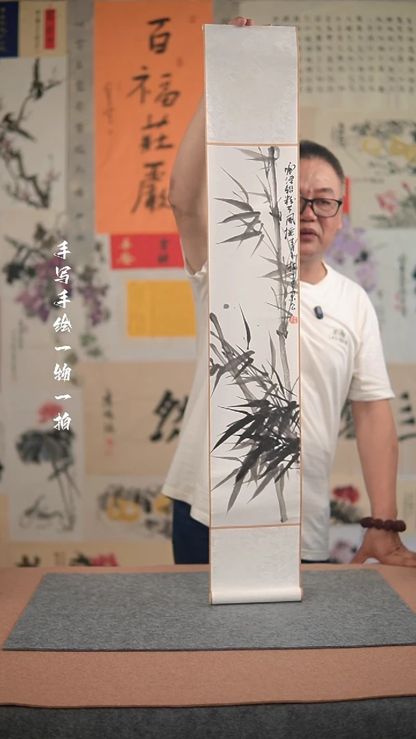 国画手绘-17*110卷轴-花鸟