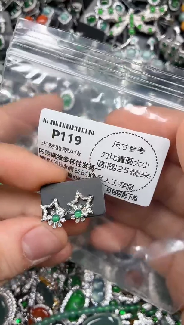 颈饰未镶嵌翡翠P119耳钉