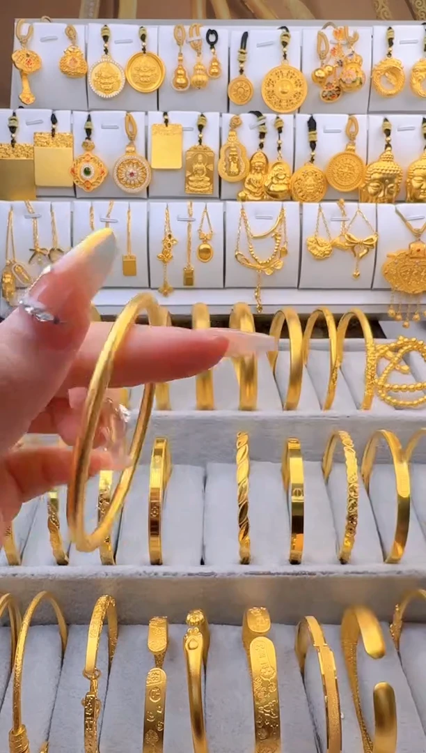 无足银古法素圈手镯  总重29g 外2.3g 58圈口