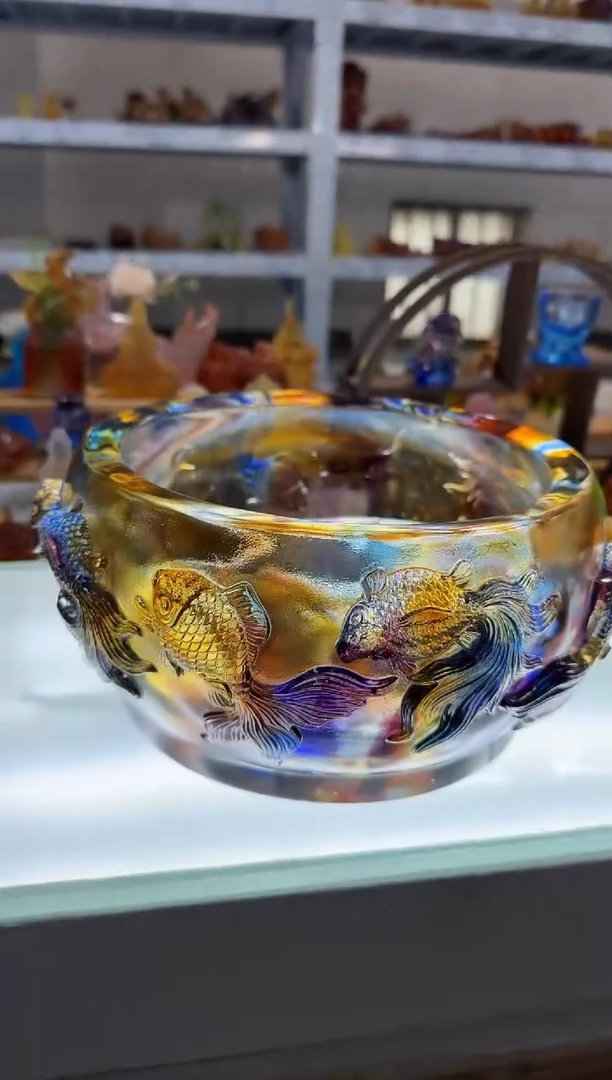 琉璃手工艺品金玉满堂聚宝盆 微瑕·不退不换·介意勿拍