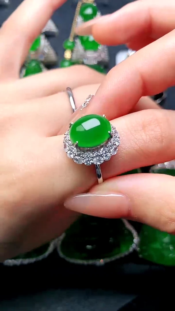 【闪购商品】翡翠戒指未镶嵌蛋面女戒