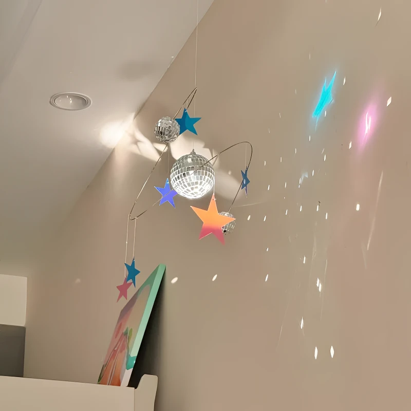 【壹品】阳光捕手迪斯科星球平衡吊饰星星夜空反光挂饰DIY材料包