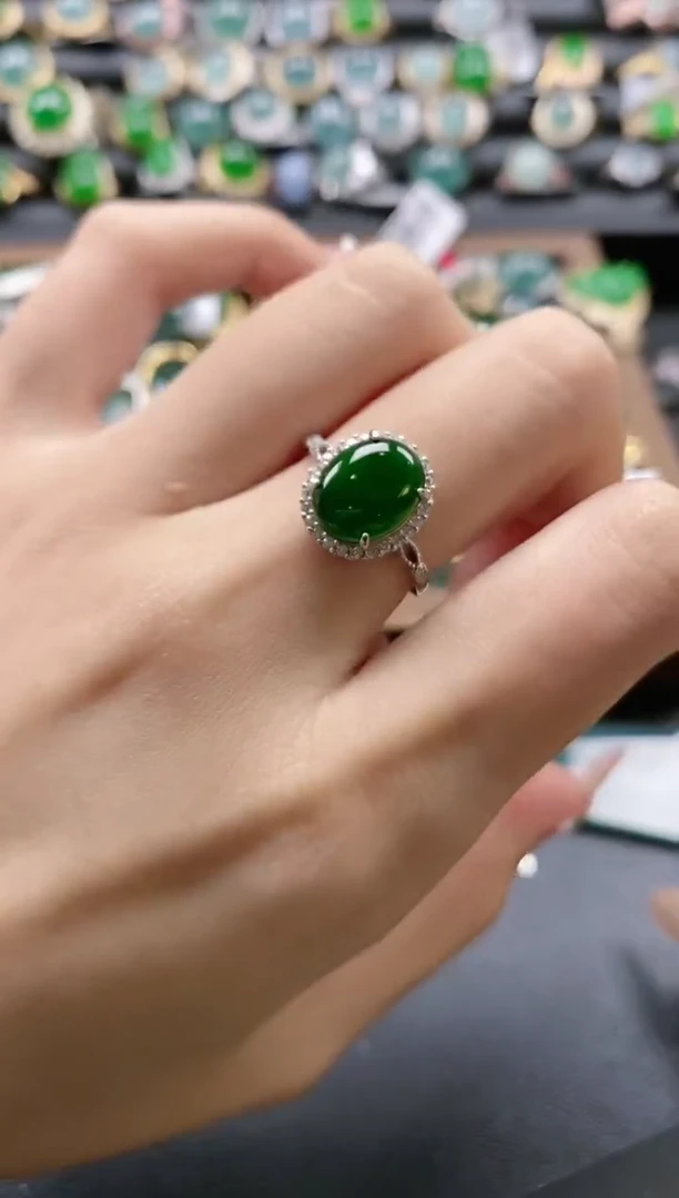 【闪购商品】翡翠戒指银S925镶嵌51511