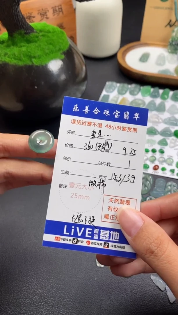 颈饰未镶嵌翡翠重****甲翡翠冰种平安扣