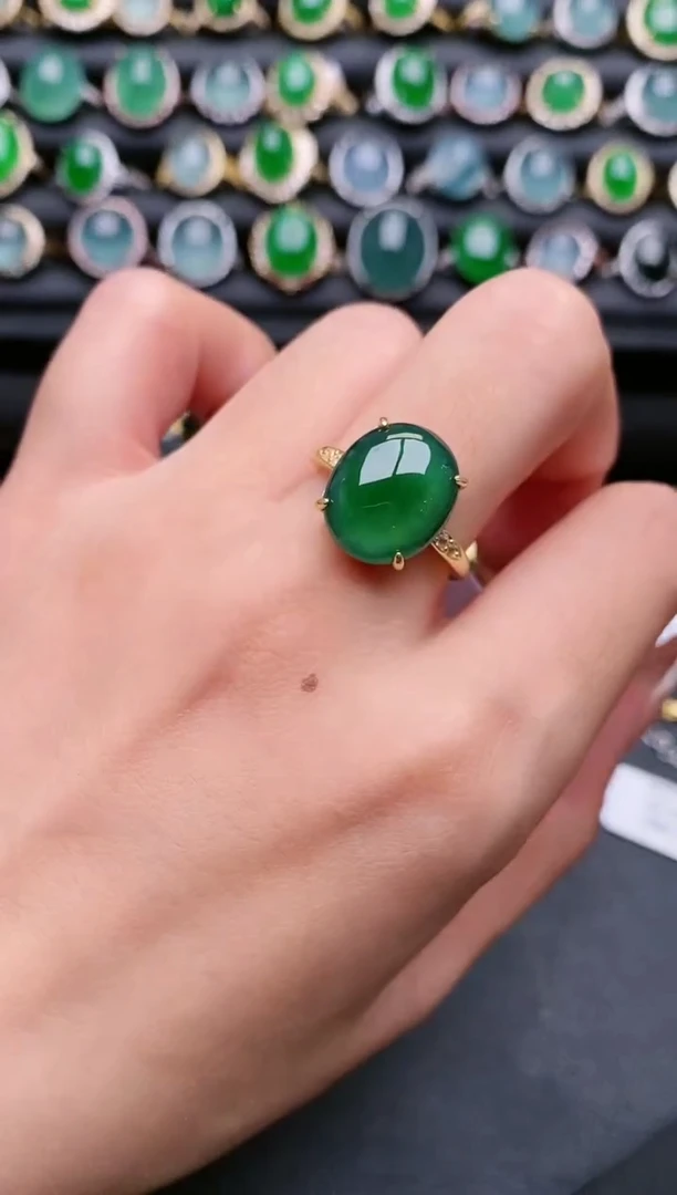 【闪购商品】翡翠戒指银S925镶嵌111111111