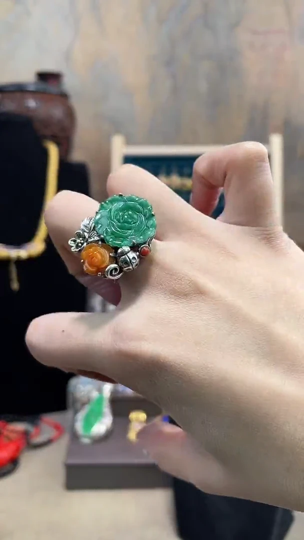 非遗手工花丝镶嵌戒指